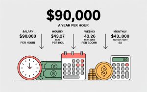 90000 a year is how much an hour